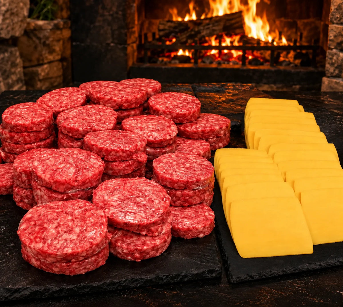 Pack 30 Burger Rústica + 30 Lonchas Cheddar