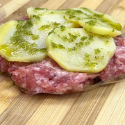 Burger Ternasco con Patatas a lo Pobre de Carnicería Víctor Salvo