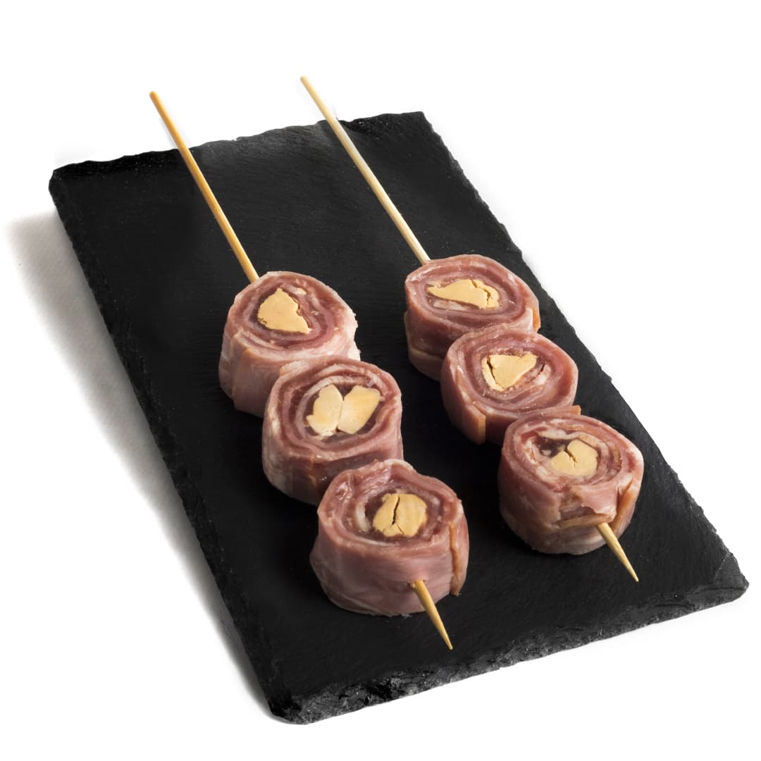 Piruleta de  Ciervo Bacon y Foie y Pedro Ximenez de Carnicería Víctor Salvo