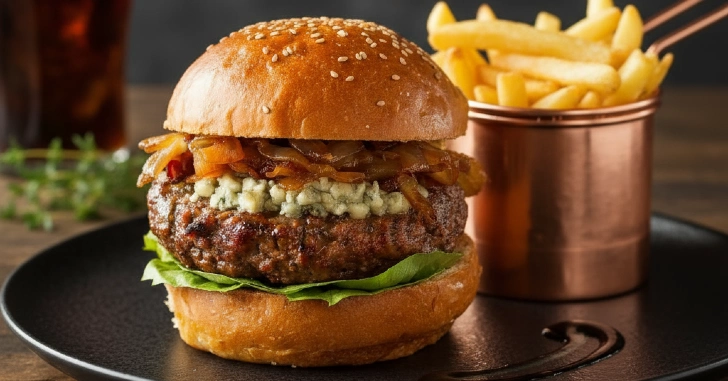 Recetas de hamburguesa de buey con queso y patatas